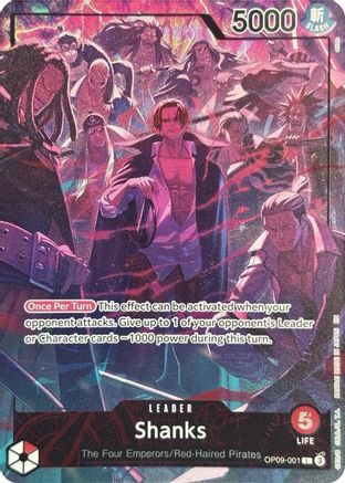 Shanks (English Version 2nd Anniversary Set) (OP09-001) - Foil Leader - One Piece Promotion Cards