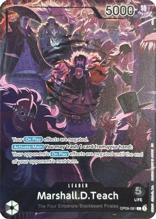 Marshall.D.Teach (English Version 2nd Anniversary Set) (OP09-081) - Foil Leader - One Piece Promotion Cards