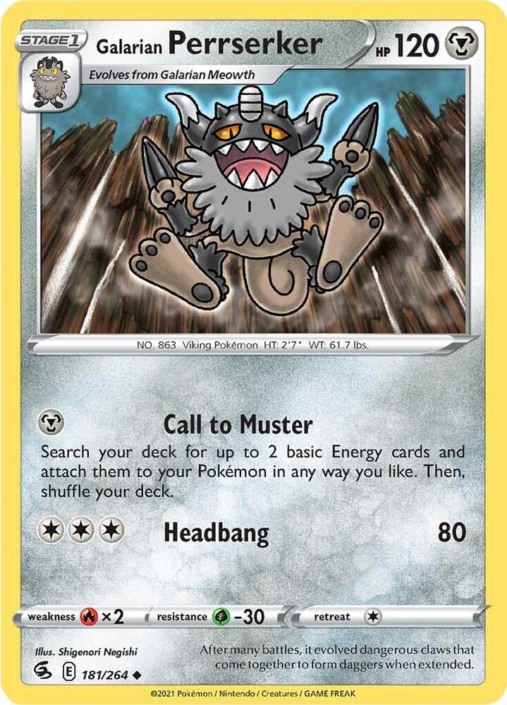 Galarian Perrserker 181/264 (SWSH08: Fusion Strike) 