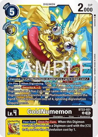 GoldNumemon (BT22-031)  Uncommon - Cyber Eden