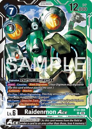 Raidenmon ACE (BT22-066) Foil Uncommon - Cyber Eden