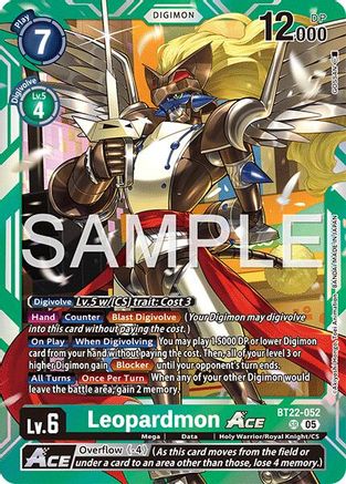 Leopardmon ACE (BT22-052) Foil Super Rare - Cyber Eden