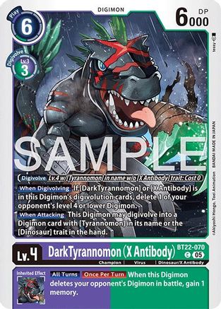 Dark Tyrannomon (X Antibody) (BT22-070)  Common - Cyber Eden