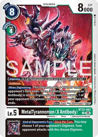 MetalTyrannomon (X Antibody) (BT22-062)  Uncommon - Cyber Eden