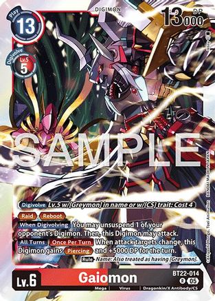 Gaiomon (BT22-014) Foil Rare - Cyber Eden