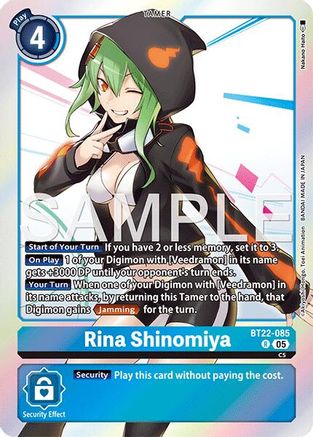 Rina Shinomiya (BT22-085) Foil Rare - Cyber Eden