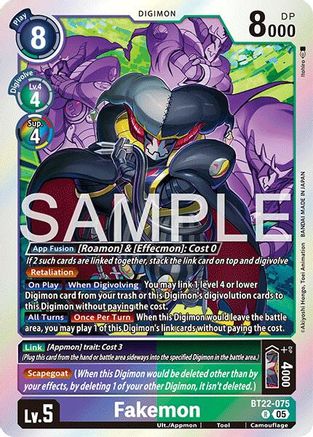 Fakemon (BT22-075) Foil Rare - Cyber Eden