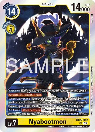 Nyabootmon (BT22-042) Foil Super Rare - Cyber Eden