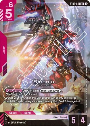 Sinanju (ST03-001) - Holofoil - Starter Deck 03: Zeon's Rush