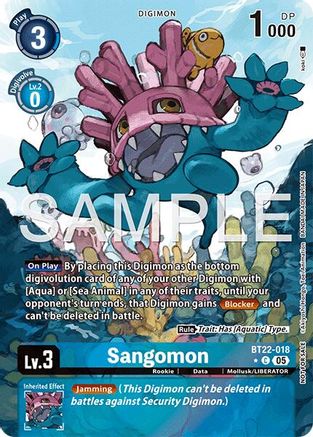 Sangomon (Box Topper) (BT22-018) Foil Common - Cyber Eden