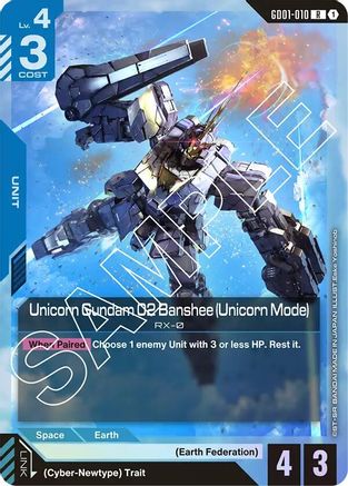 Unicorn Gundam 02 Banshee (Unicorn Mode) (GD01-010) - Holofoil - Newtype Rising