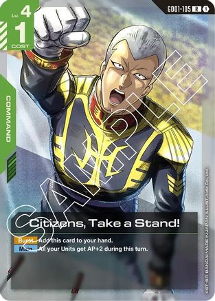 Citizens, Take a Stand! (GD01-105) - Holofoil - Newtype Rising