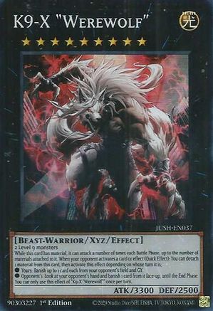 K9-X "Werewolf" (JUSH-EN037) - Super Rare - 1st Edition - Justice Hunters
