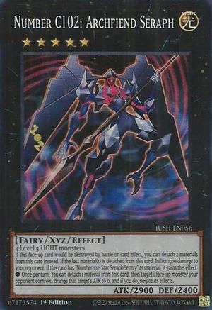 Number C102: Archfiend Seraph (JUSH-EN056) - Super Rare - 1st Edition - Justice Hunters