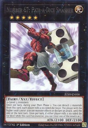 Number 67: Pair-a-Dice Smasher (JUSH-EN058) - Rare - 1st Edition - Justice Hunters