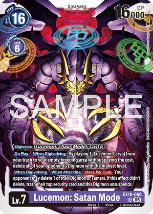 Lucemon: Satan Mode (EX10-060) Foil Super Rare - Sinister Order