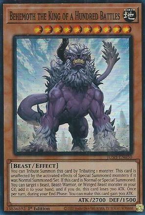 Behemoth the King of a Hundred Battles (Super Rare) (JUSH-EN050) - Super Rare - 1st Edition - Justice Hunters