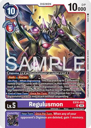 Regulusmon (EX10-053) Foil Super Rare - Sinister Order