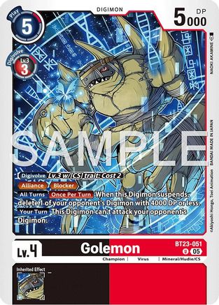 Golemon (BT23-051)  Uncommon - Hackers' Slumber