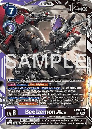 Beelzemon ACE (EX10-074) Foil Secret Rare - Sinister Order