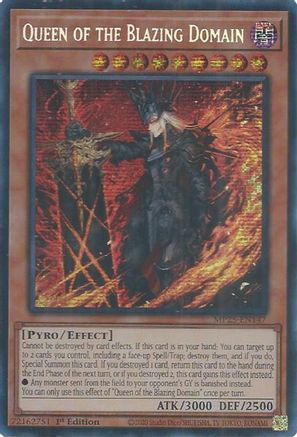 Queen of the Blazing Domain (MP25-EN147) - Prismatic Secret Rare - 2025 Mega-Pack