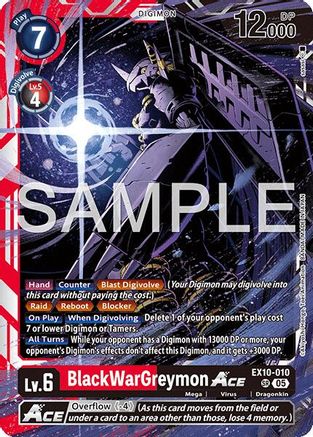 BlackWarGreymon ACE (EX10-010) Foil Super Rare - Sinister Order