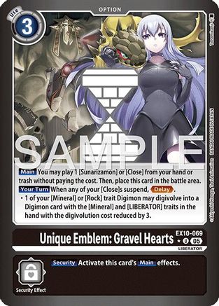 Unique Emblem: Gravel Hearts (Limited Foil) (EX10-069) Foil Uncommon - Sinister Order