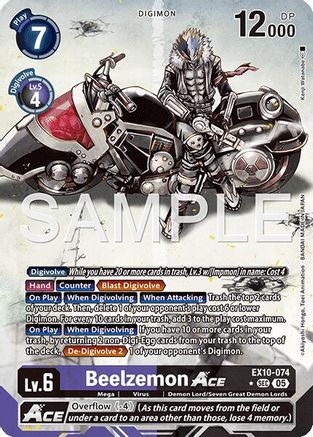 Beelzemon ACE (Alternate Art) (EX10-074) Foil Secret Rare - Sinister Order