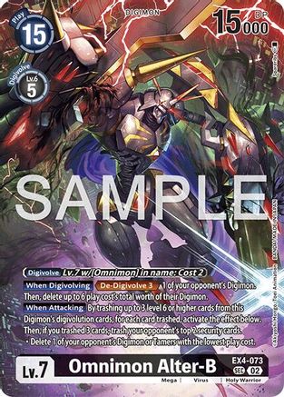Omnimon Alter-B (EX4-073) Foil Secret Rare - Limited Card Pack -Another Knight-