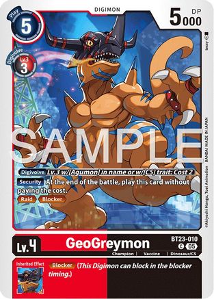 GeoGreymon (BT23-010)  Common - Hackers' Slumber