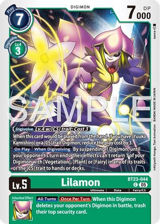 Lilamon (BT23-044)  Common - Hackers' Slumber