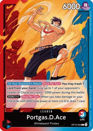 Portgas.D.Ace (002) (OP13-002) - Normal Leader - Carrying On His Will