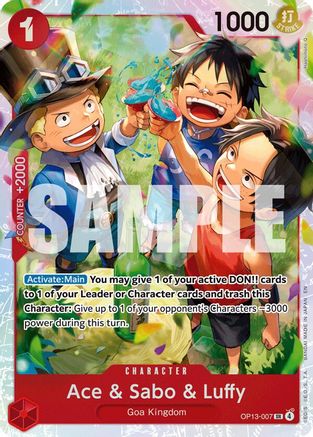 Ace & Sabo & Luffy (OP13-007) - Foil Super Rare - Carrying On His Will