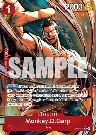 Monkey.D.Garp (Alternate Art) (OP13-016) - Foil Rare - Carrying On His Will