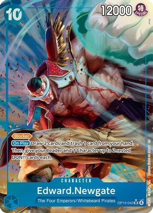 Edward.Newgate (Alternate Art) (OP13-042) - Foil Super Rare - Carrying On His Will