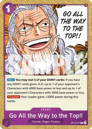 Go All the Way to the Top!! (OP13-077) - Normal Common - Carrying On His Will