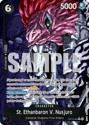 St. Ethanbaron V. Nusjuro (Alternate Art) (OP13-080) - Foil Rare - Carrying On His Will