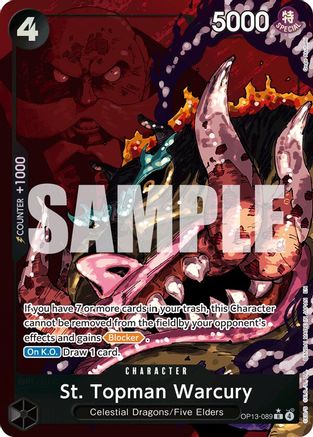 St. Topman Warcury (Alternate Art) (OP13-089) - Foil Rare - Carrying On His Will