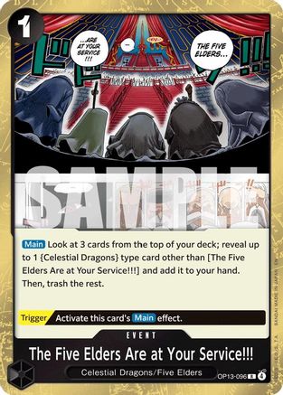 The Five Elders Are at Your Service!!! (OP13-096) - Foil Rare - Carrying On His Will