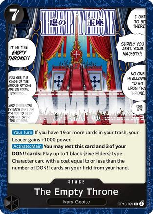 The Empty Throne (OP13-099) - Normal Common - Carrying On His Will