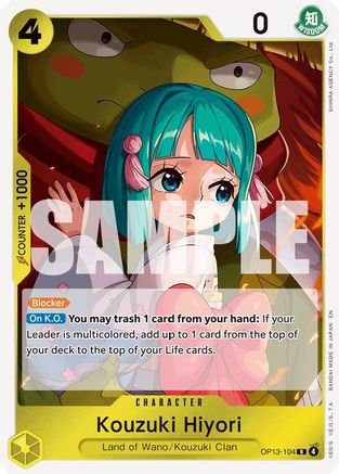 Kouzuki Hiyori (OP13-104) - Foil Rare - Carrying On His Will