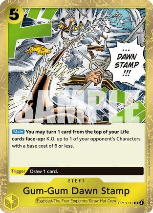Gum-Gum Dawn Stamp (OP13-117) - Foil Rare - Carrying On His Will