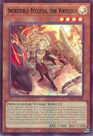 Incredible Ecclesia, the Virtuous (CH01-EN002) - Ultra Rare - 1st Edition - THE CHRONICLES DECK: The Fallen & The Virtuous (All-Foil Edition)