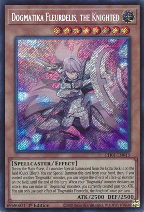 Dogmatika Fleurdelis, the Knighted (Secret Rare) (CH01-EN015) - Secret Rare - 1st Edition - THE CHRONICLES DECK: The Fallen & The Virtuous (All-Foil Edition)