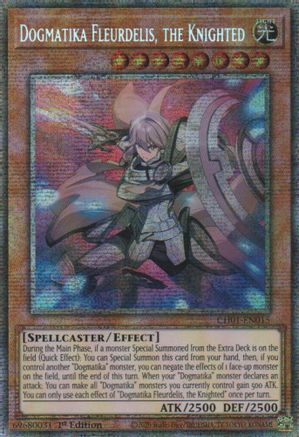 Dogmatika Fleurdelis, the Knighted (Starlight Rare) (CH01-EN015) - Starlight Rare - THE CHRONICLES DECK: The Fallen & The Virtuous (All-Foil Edition)