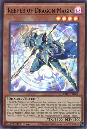 Keeper of Dragon Magic (CH01-EN018) - Ultra Rare - 1st Edition - THE CHRONICLES DECK: The Fallen & The Virtuous (All-Foil Edition)
