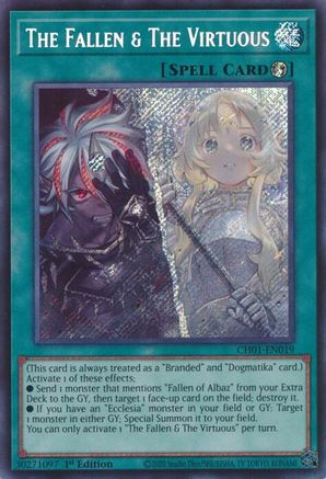 The Fallen & The Virtuous (Secret Rare) (CH01-EN019) - Secret Rare - THE CHRONICLES DECK: The Fallen & The Virtuous (All-Foil Edition)
