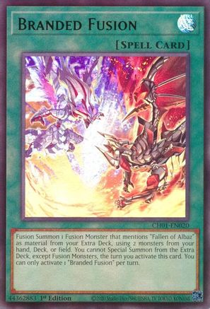 Branded Fusion (CH01-EN020) - Ultra Rare - 1st Edition - THE CHRONICLES DECK: The Fallen & The Virtuous (All-Foil Edition)