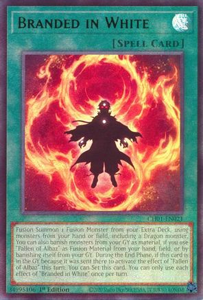 Branded in White (CH01-EN021) - Ultra Rare - 1st Edition - THE CHRONICLES DECK: The Fallen & The Virtuous (All-Foil Edition)