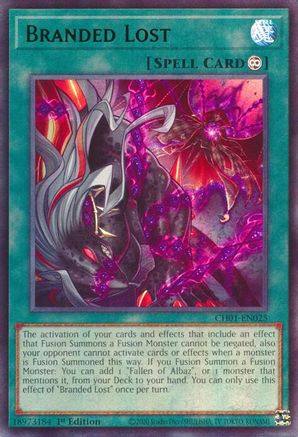 Branded Lost (CH01-EN025) - Ultra Rare - 1st Edition - THE CHRONICLES DECK: The Fallen & The Virtuous (All-Foil Edition)